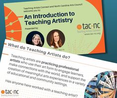 Two slides from TAC's virtual presentation on Introduction to Teaching Artistry